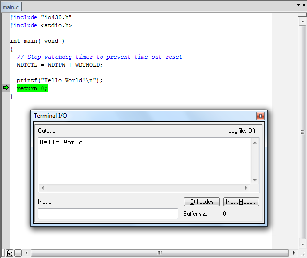 Printing 'Hello World' Using Printf in Embedded C Programming